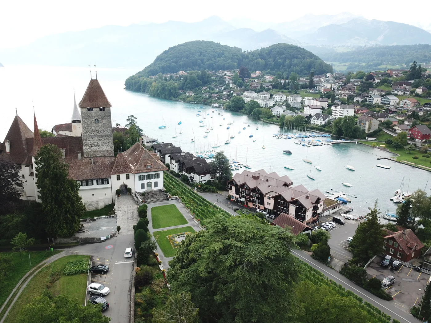 Aerial view of the hotel