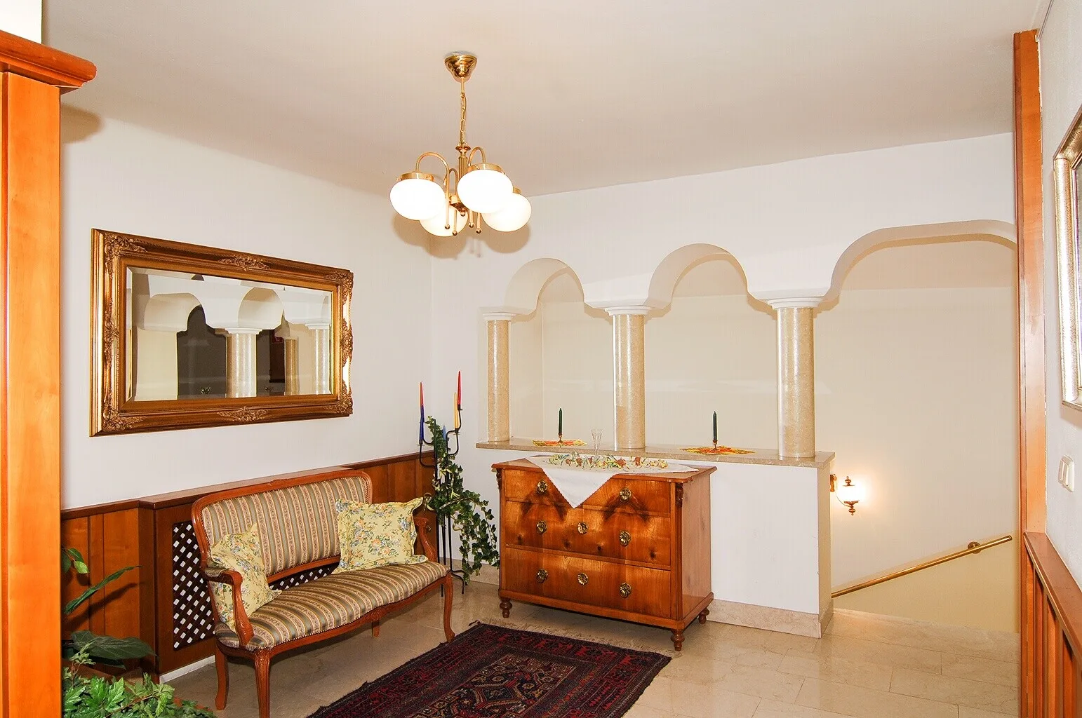 Hotel lobby with seating area