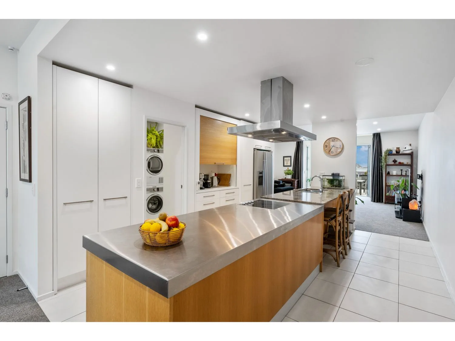 A kitchen with a countertop and modern appliances at Lakeview Luxury - Taupo Holiday Apartment, Taupo Central