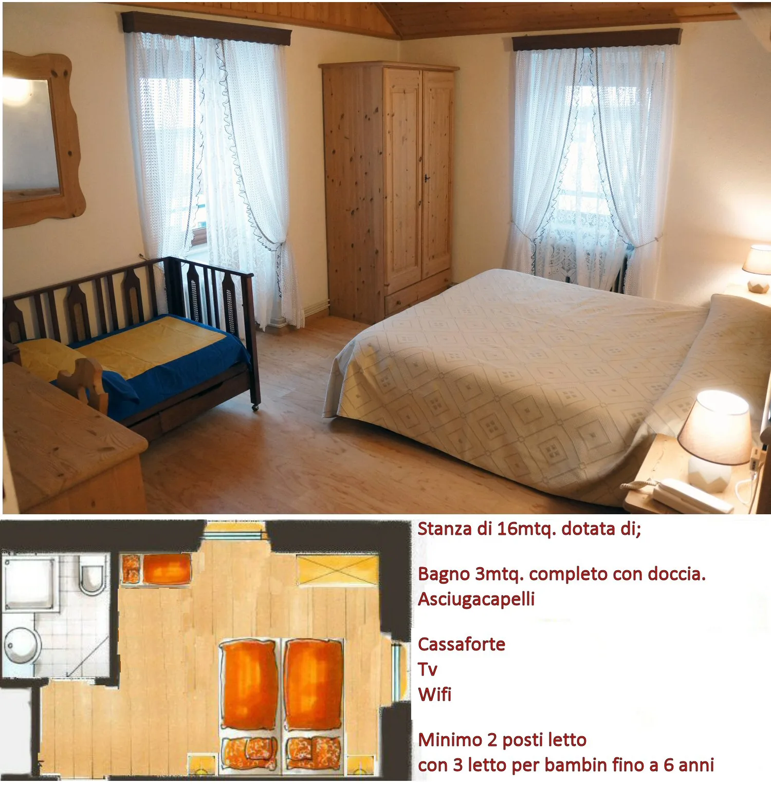 Habitación doble con cama infantil