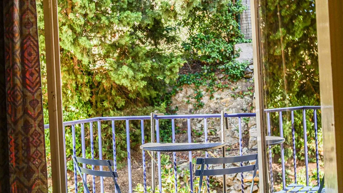 Private balcony overlooking the garden