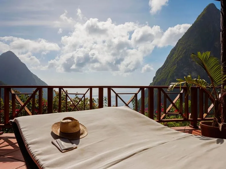 Piton view from Villa at Paradise Ridge’s balcony