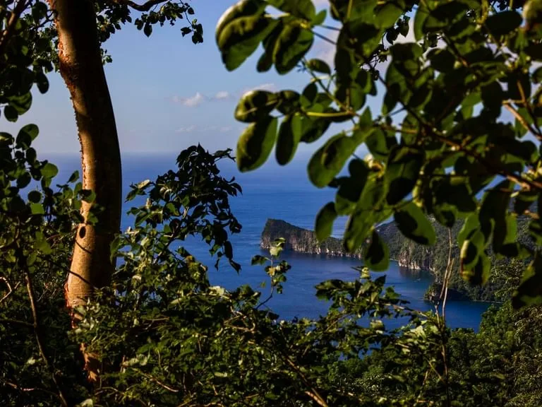 Piton hiking trail with sea view