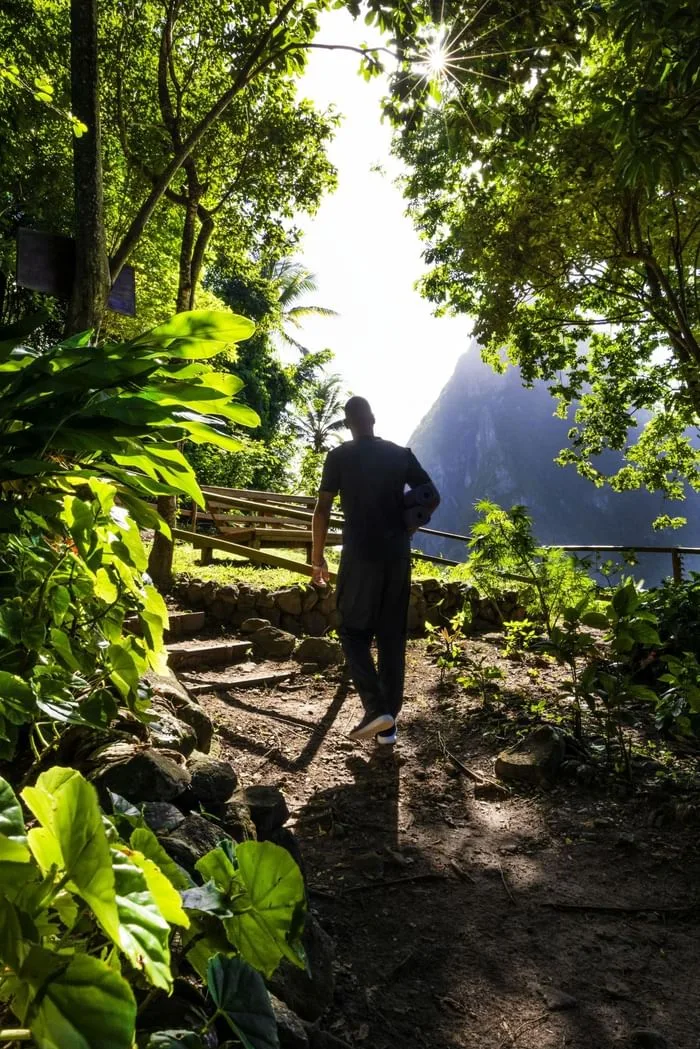 Fitness instructor on a Piton hiking trail