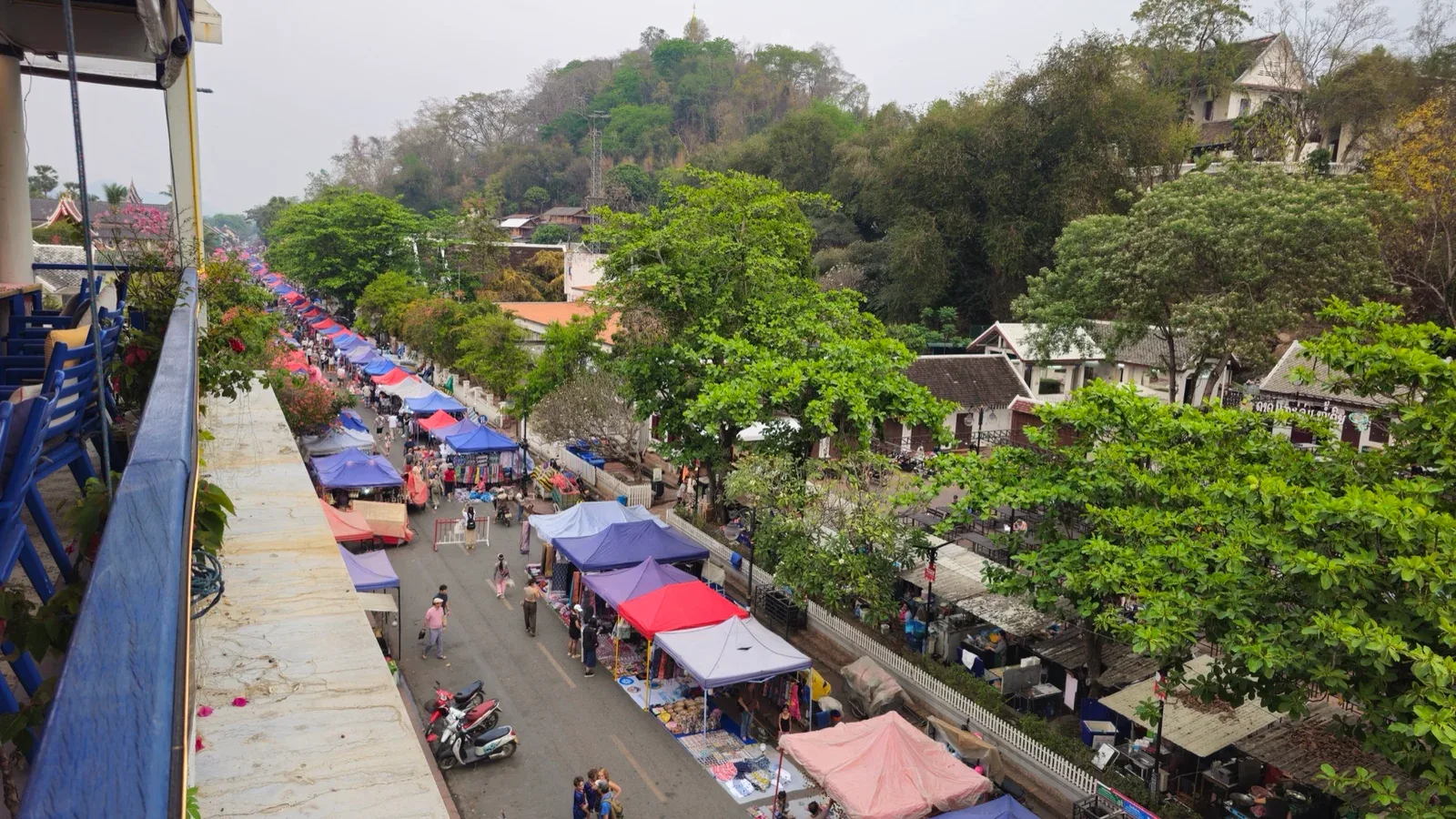 View over Sisavangvong Road and the Night Market from the rooftop