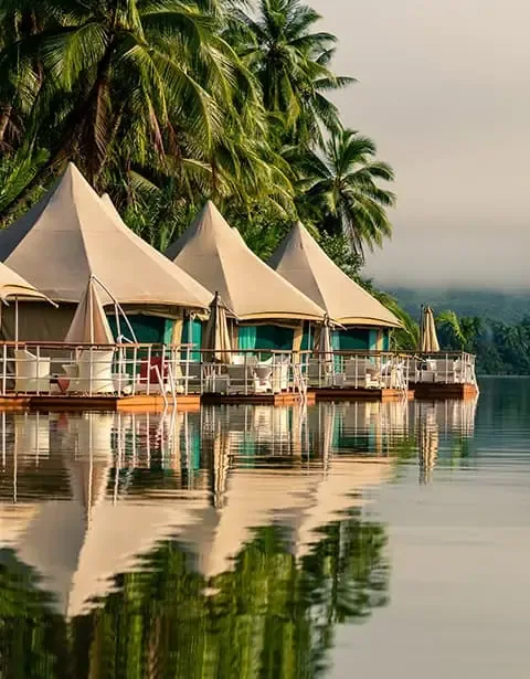 Floating tent villa on the Tatai River
