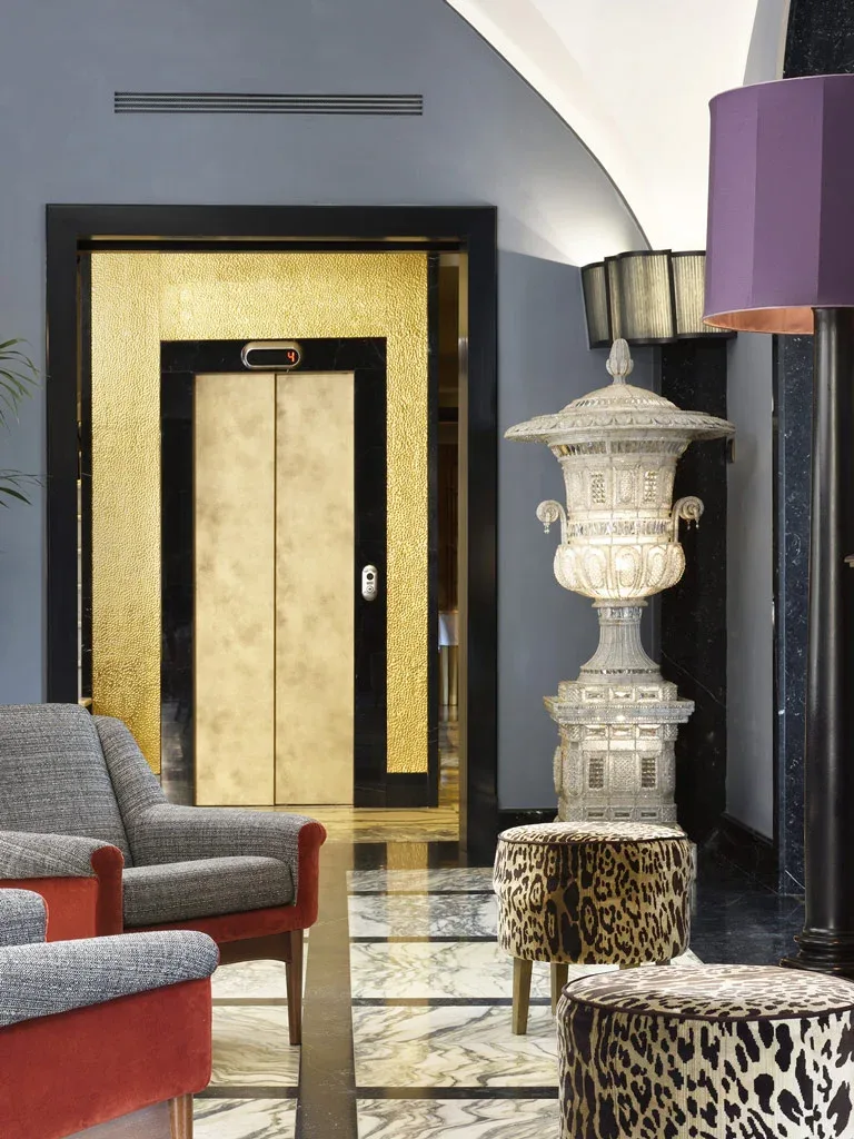 Hotel hall and elevator