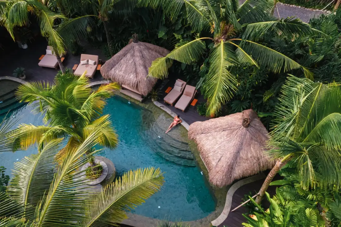 Pool and Ijo restaurant at the heart of Desa Hay