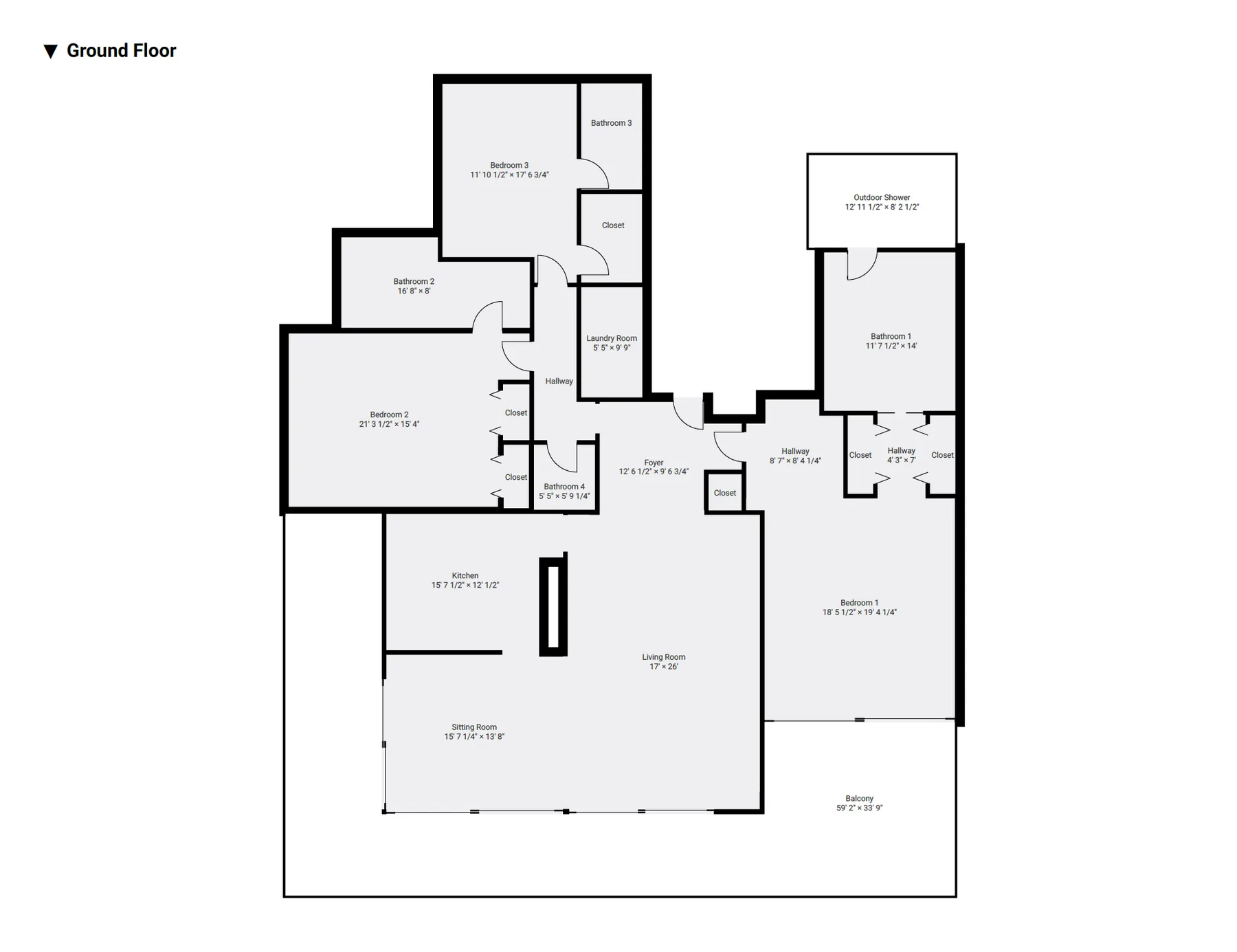 A ground-floor home floor plan shows several rooms arranged around a central living area.