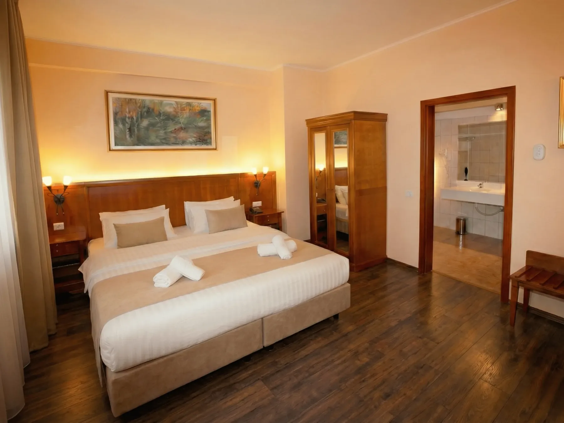 Living area of a hotel apartment