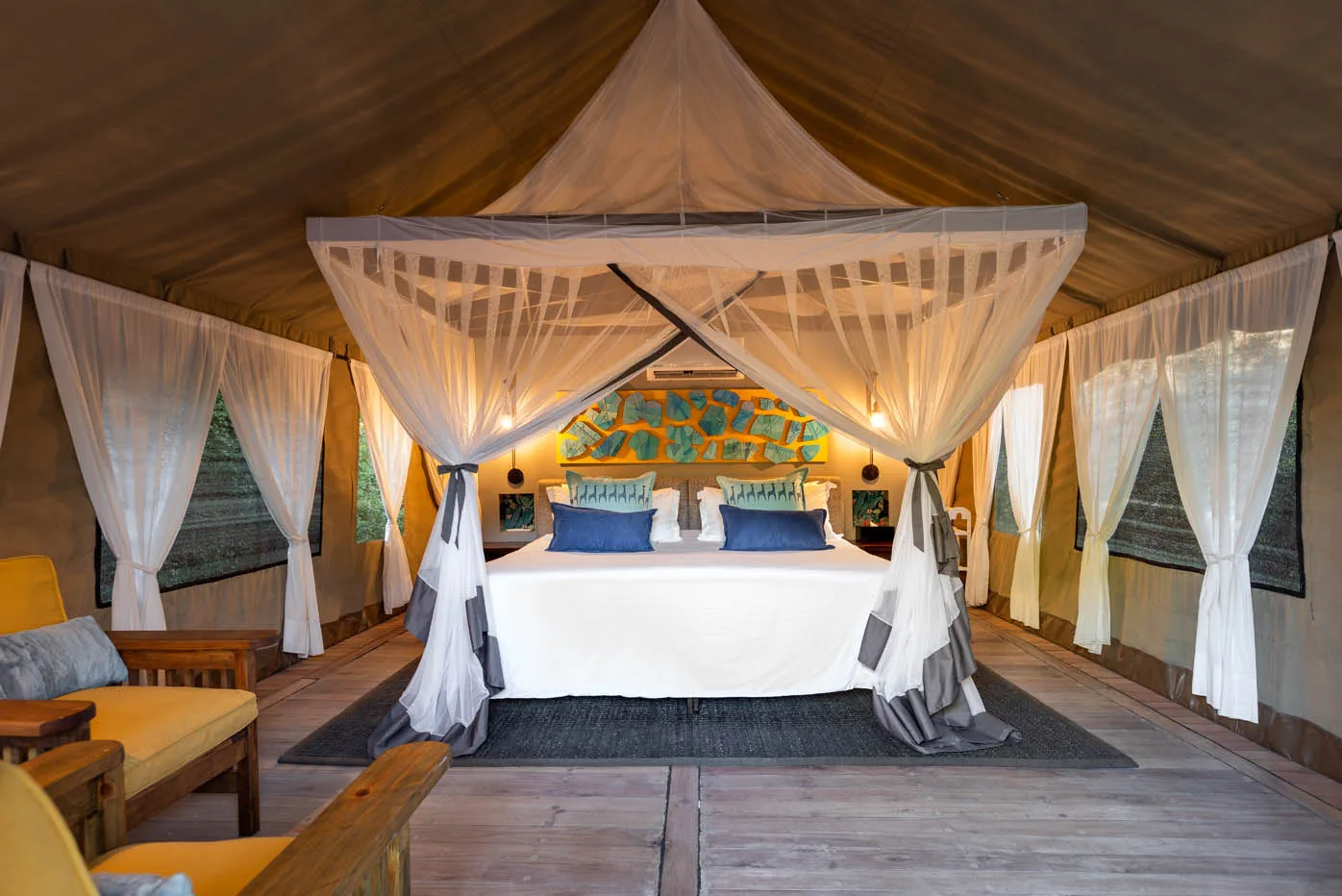 Safari tent interior