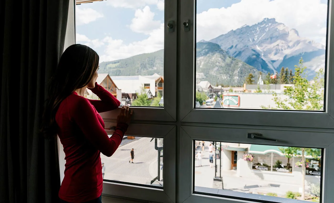 View from a hotel window.