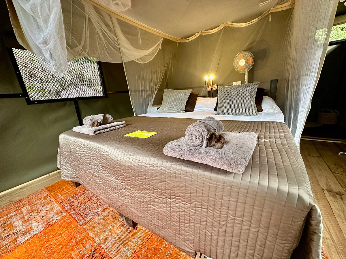 Dormitorio de la tienda de safari