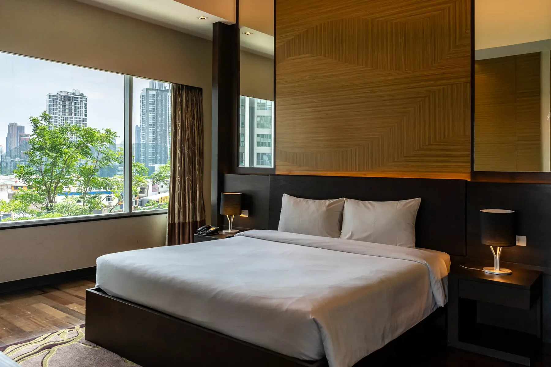 Hotel suite interior.