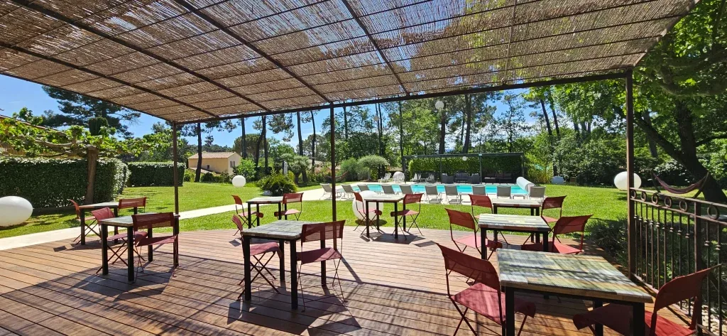 Pérgola para desayunar