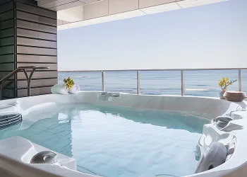 Private Jacuzzi on a suite balcony.