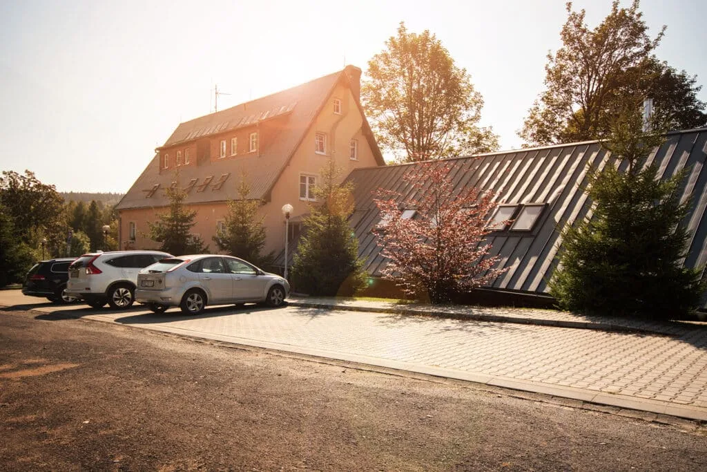 Outdoor parking by the guesthouse