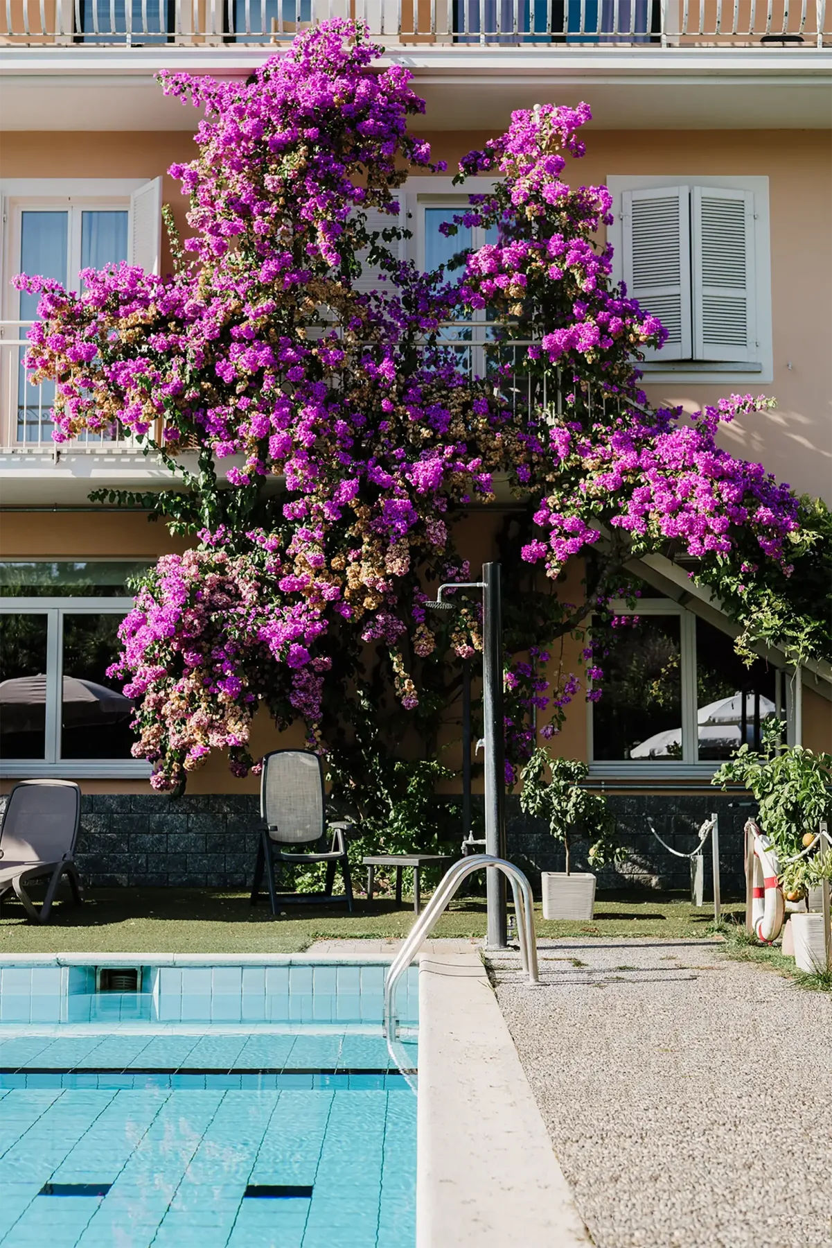 Hotel Panoramica with pool and bougainvillea