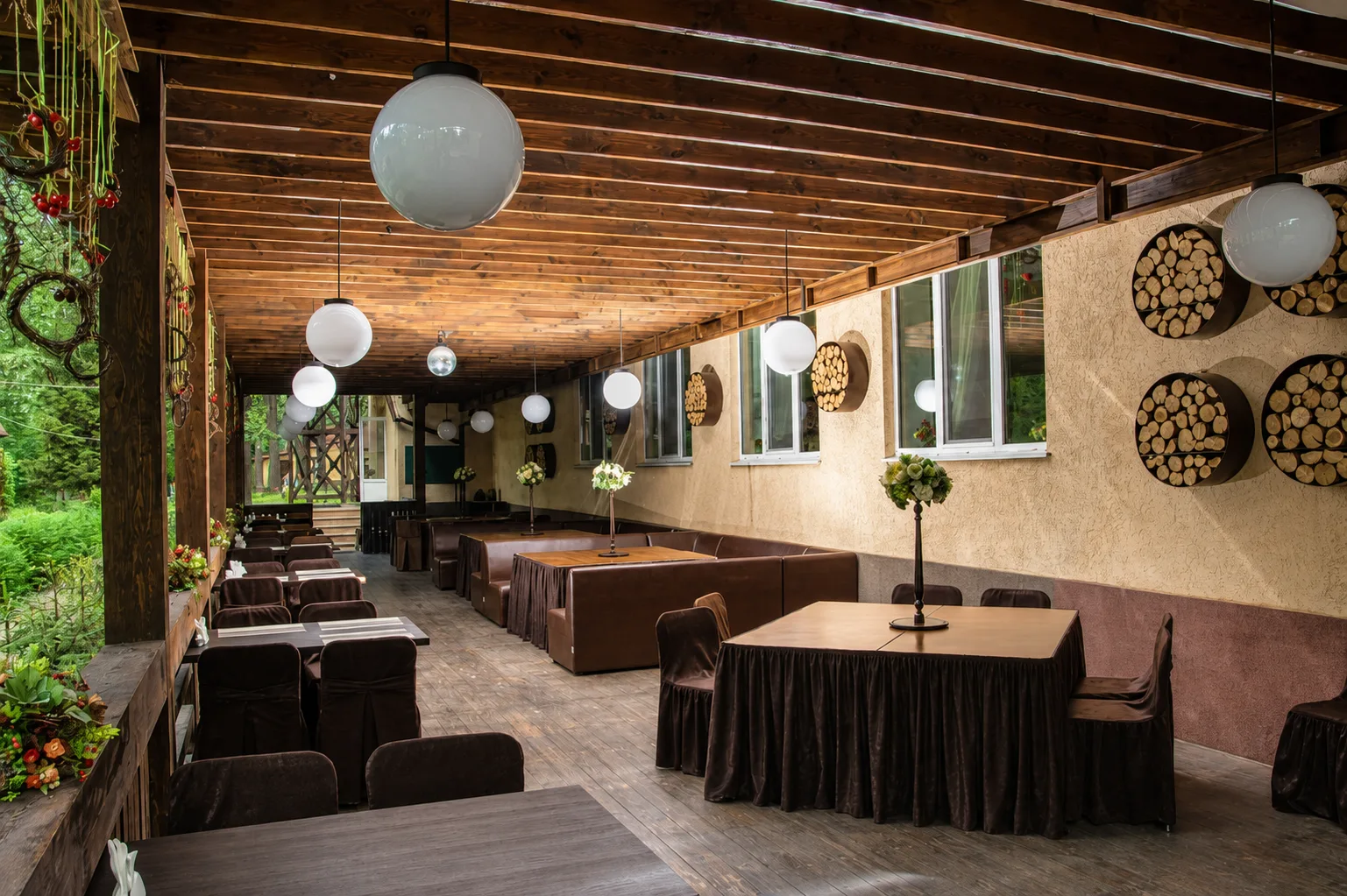 Open-air summer terrace
