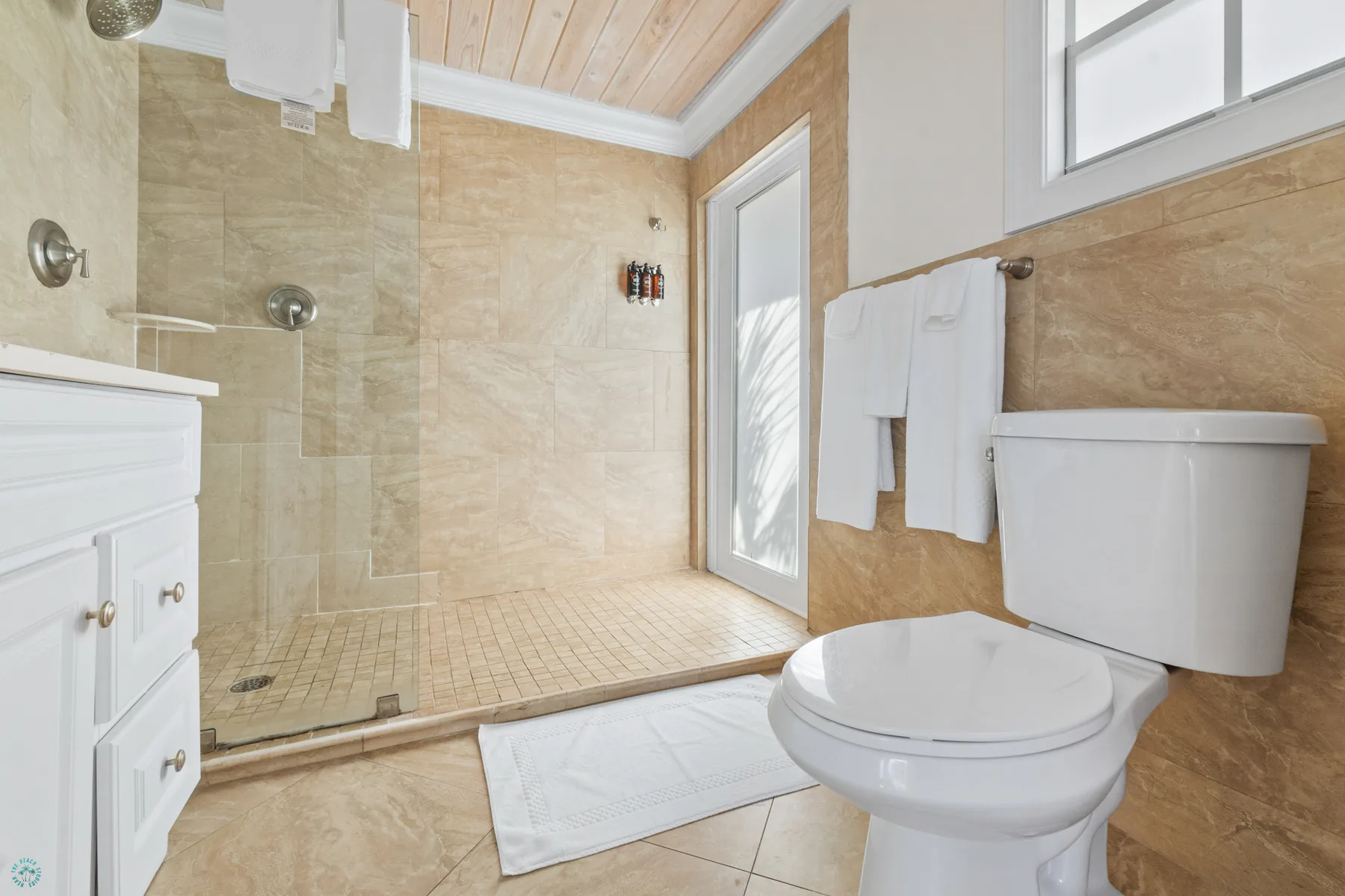 King with Waterfront View bathroom with walk-in shower