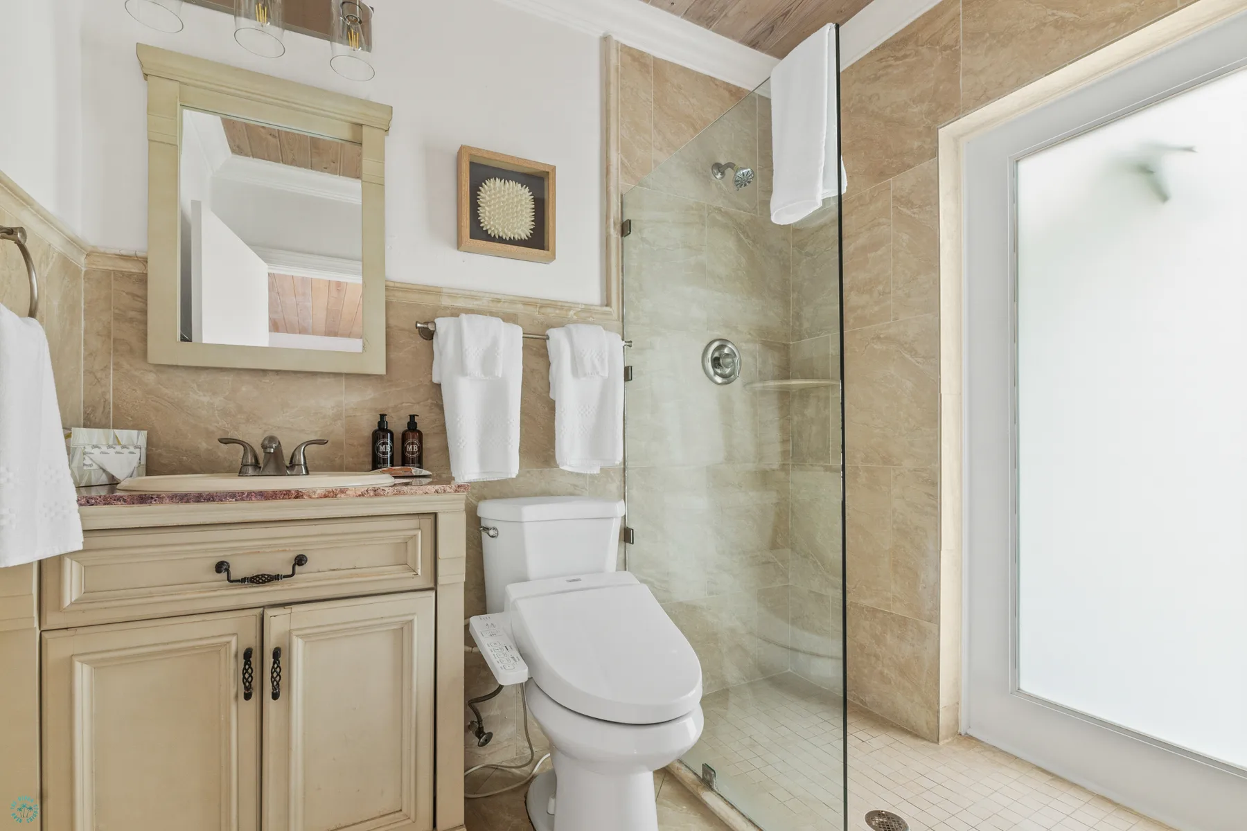 The Suites bathroom with walk-in shower
