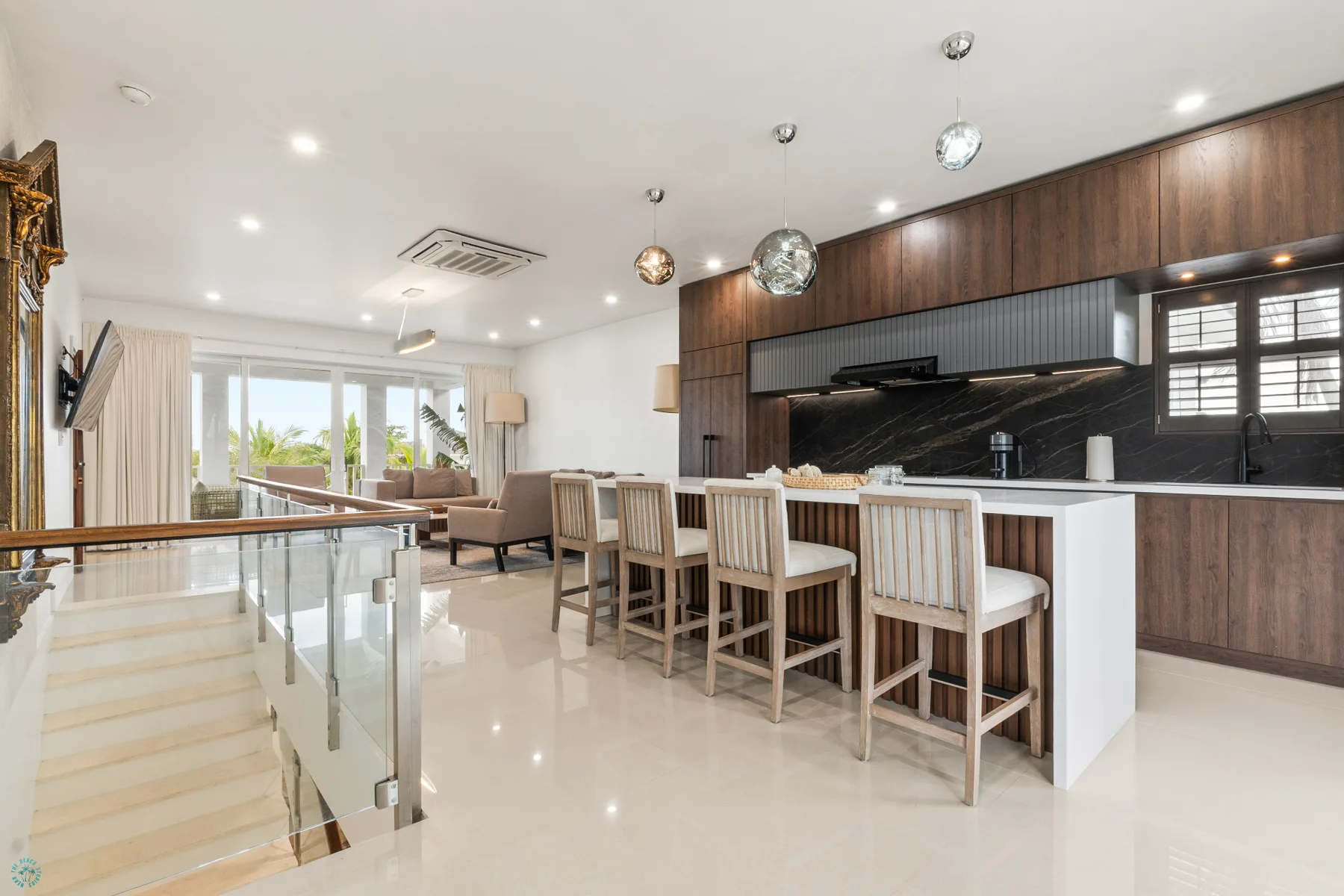 The House kitchen and living area
