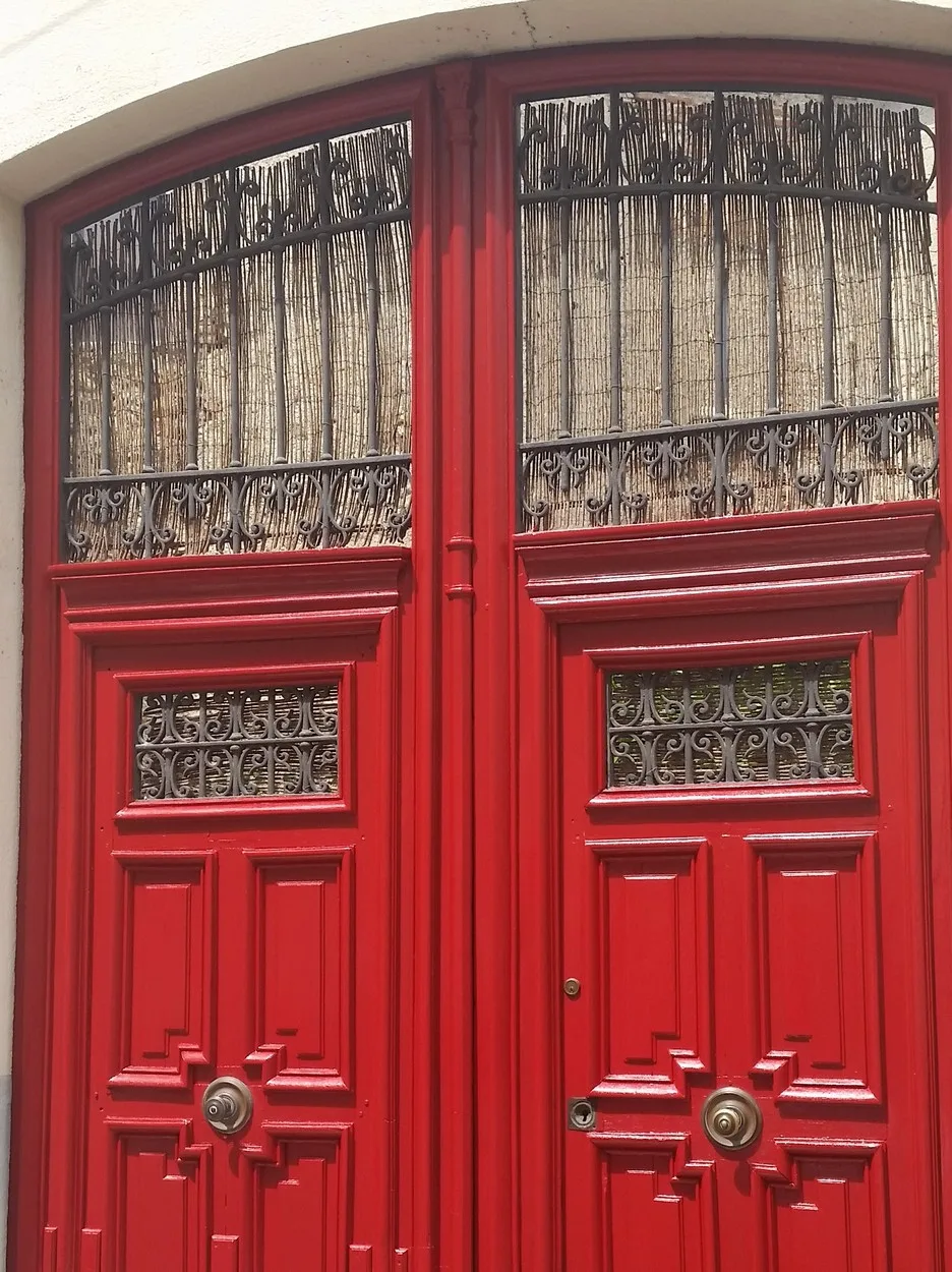 Red entrance door