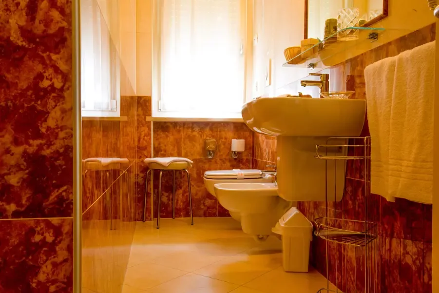 Bathroom with sink, bidet and window