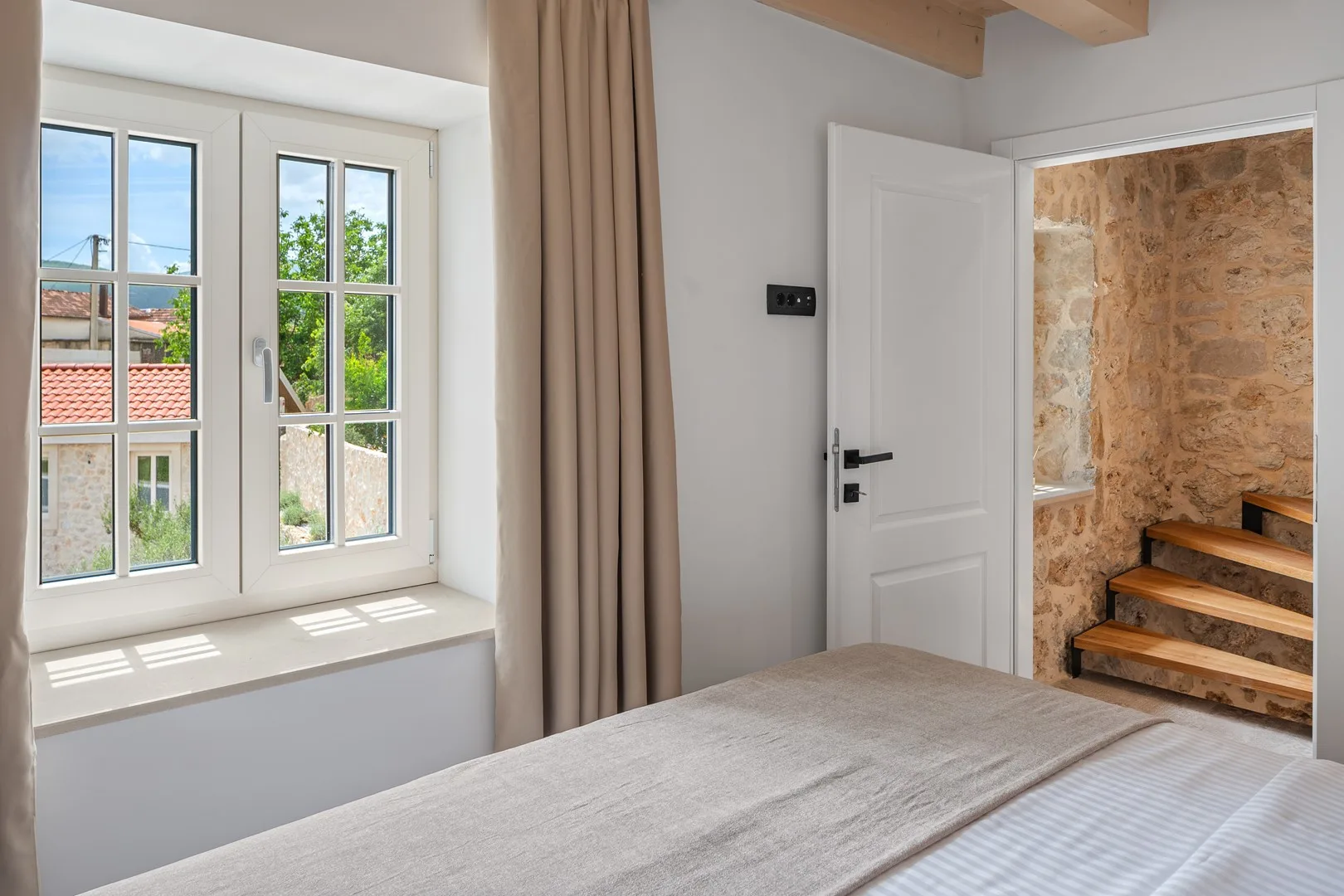 Bedroom No1 offers a luxurious queen-size bed