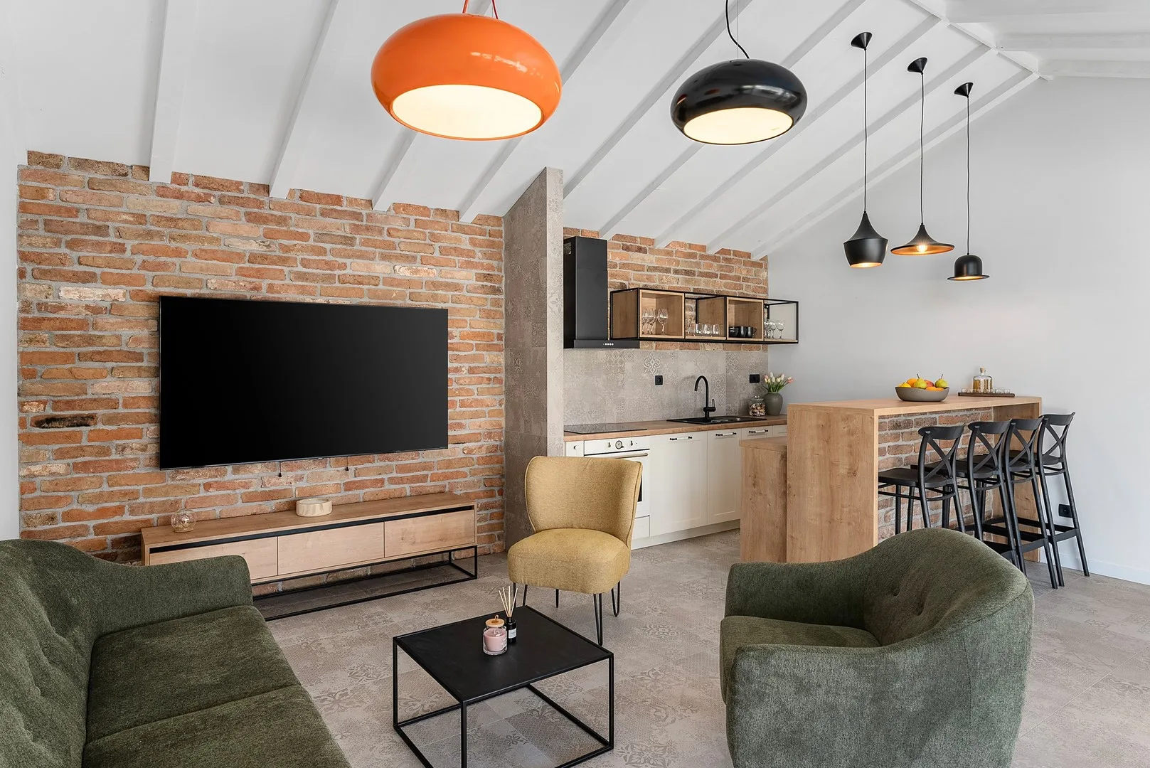 A living room with a TV,and PlayStation5