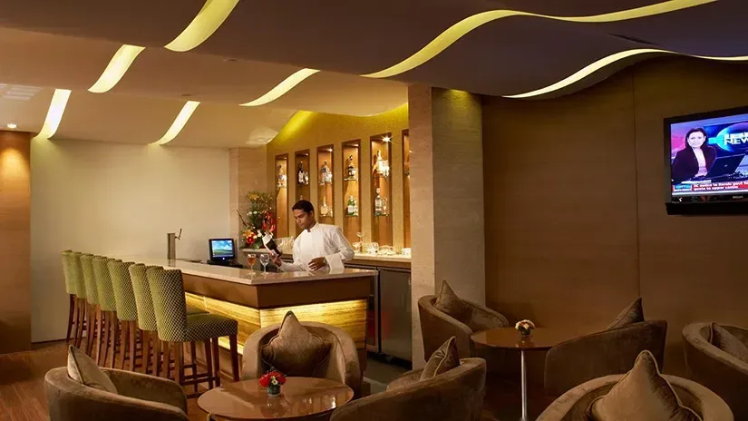 Hotel bar counter.