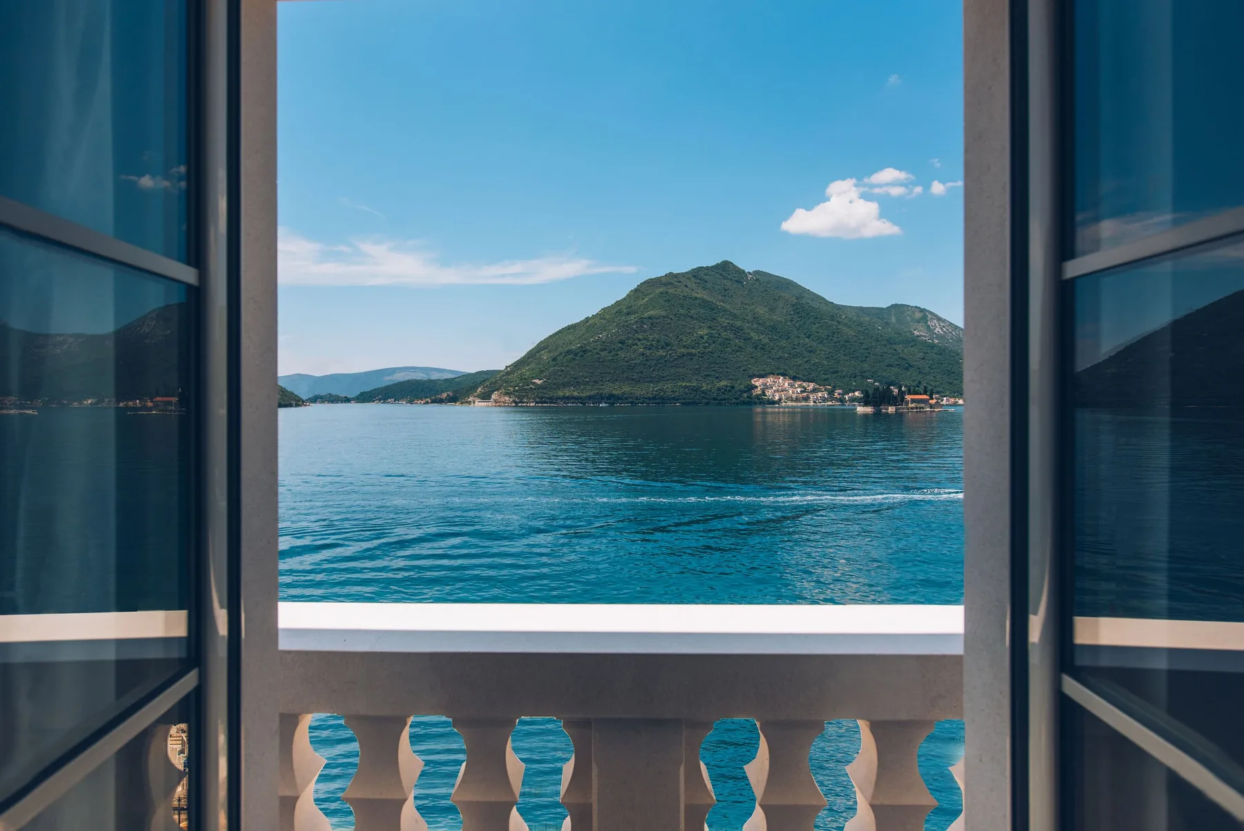 Sea view from a window
