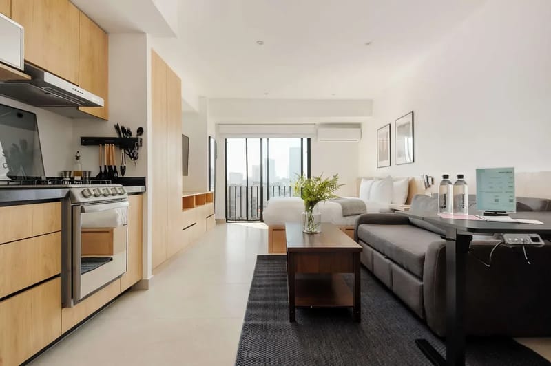 Elegant Loft w/ Balcony & AC in Cuauhtémoc