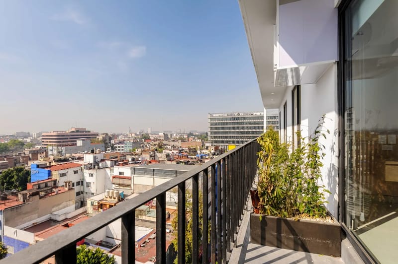 Elegant Loft w/ Balcony & AC in Cuauhtémoc