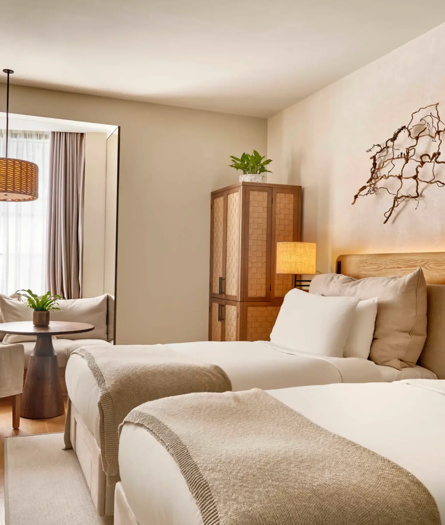 Room with two double beds
