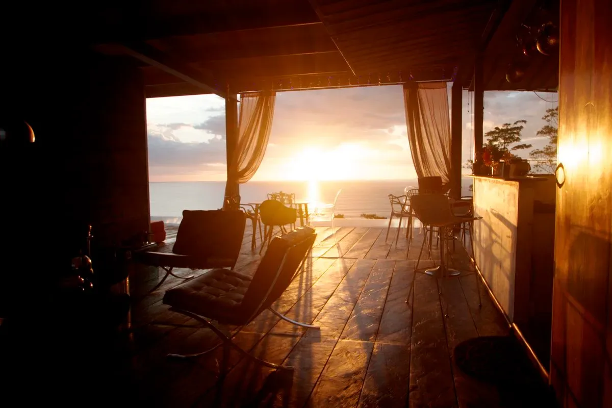 Open lounge at sunset