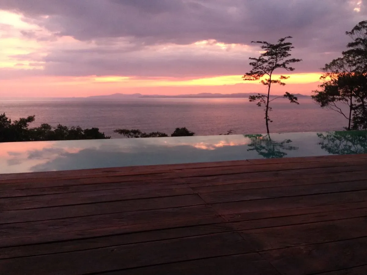 Pink sunset over the sea