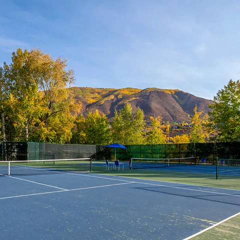 Tennis center with mountain views