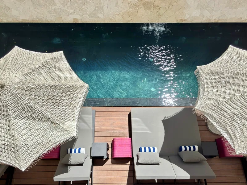Hotel pool from above