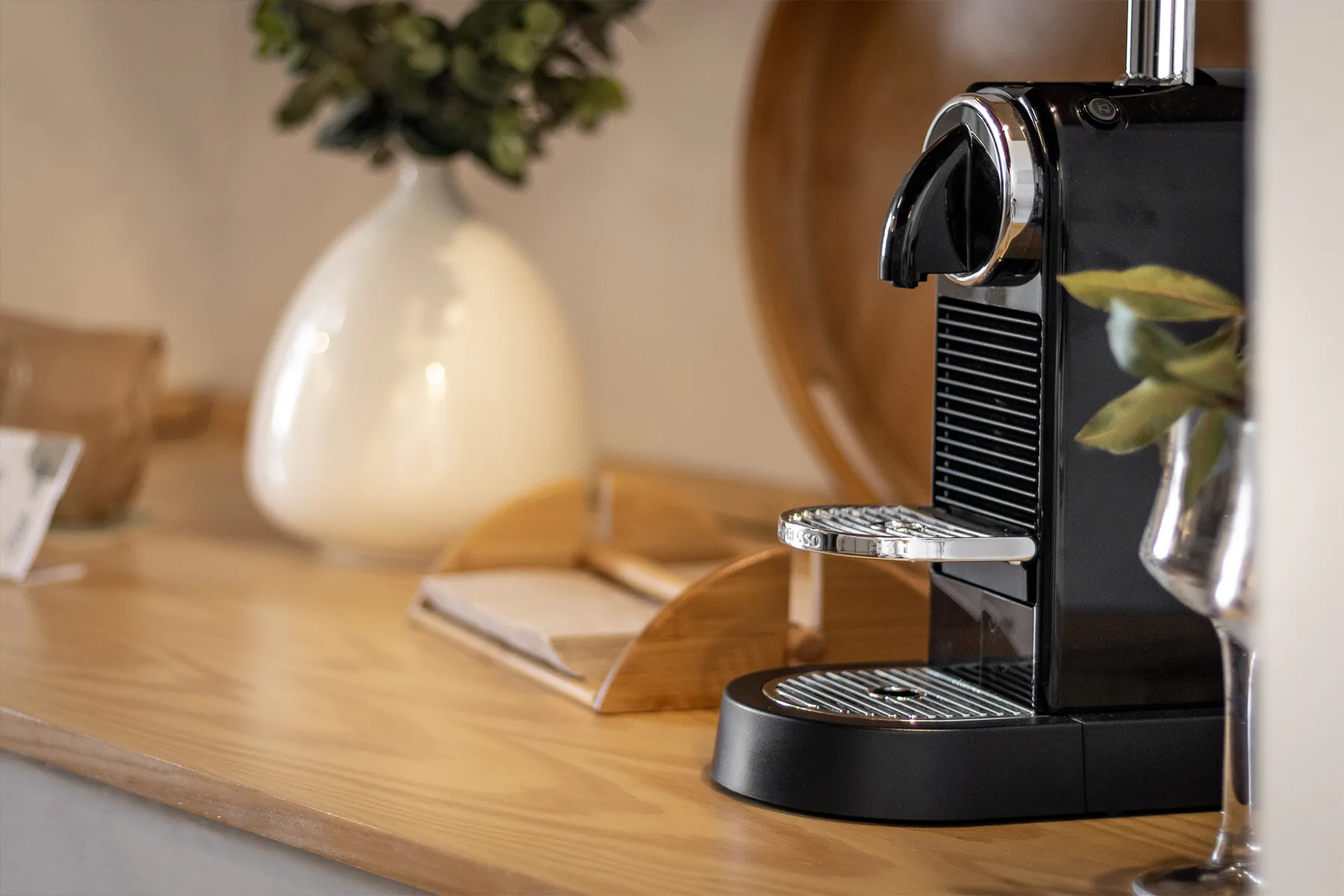 Cafetera en la Suite Deluxe con entrepiso