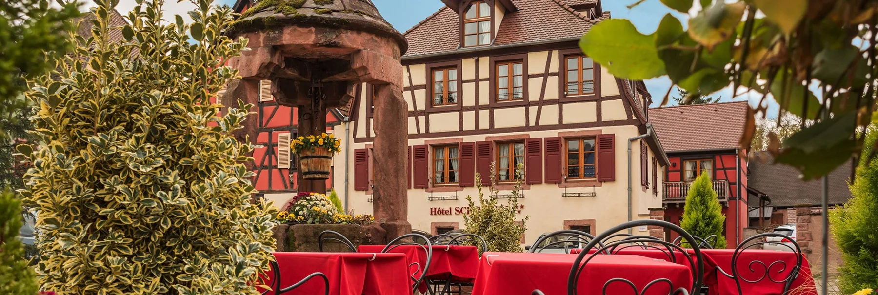 Hotel exterior and courtyard