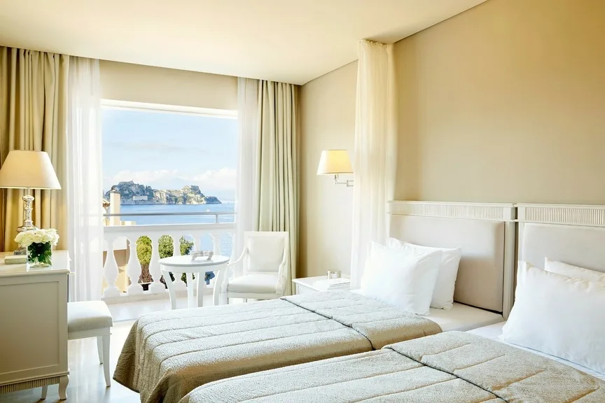 Habitación con vistas al mar en Mon Repos Palace