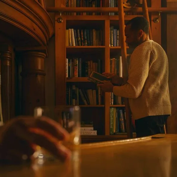 Guest reading in the library