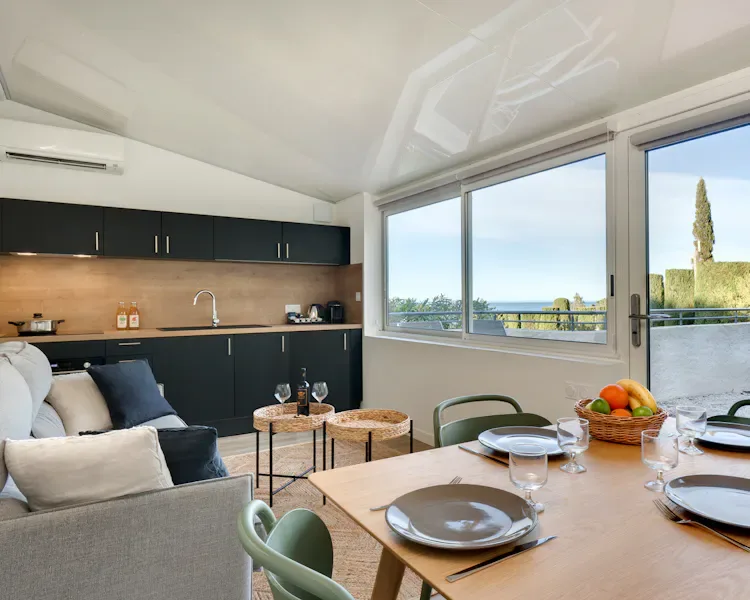 Sea-side studio living area