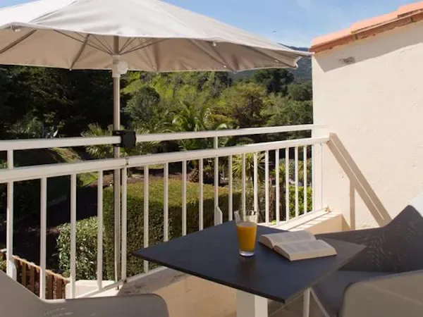 Terrace of a garden-view double room
