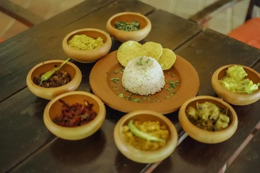 Comidas orgánicas en los arrozales