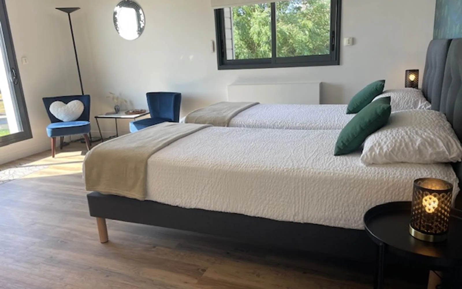 Habitación Émeraude con dos camas individuales