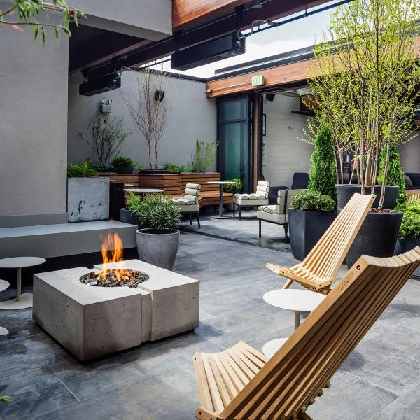 Outdoor fire pit with seating