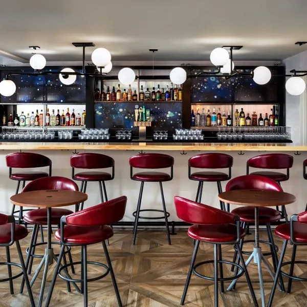 Bar with stools