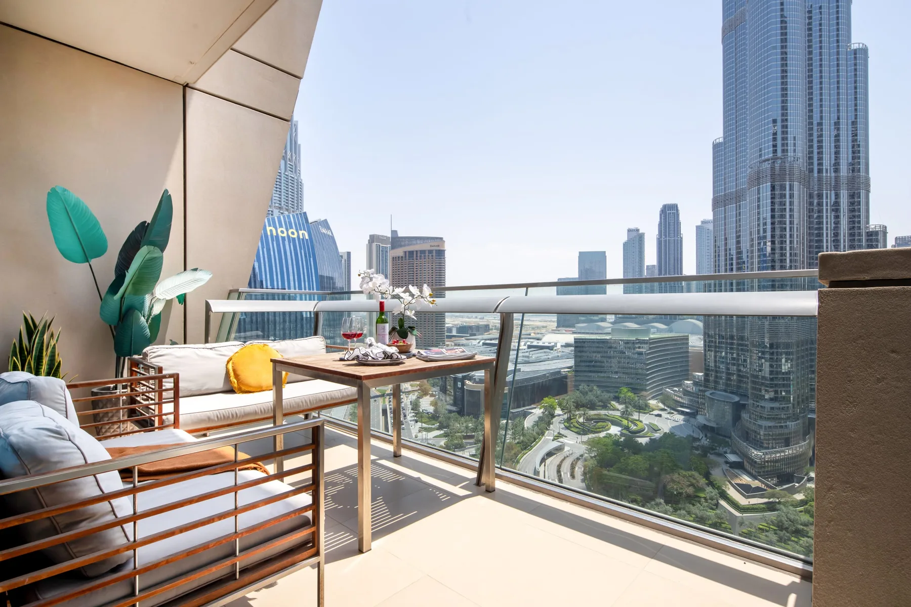 Balcón con vistas al Burj